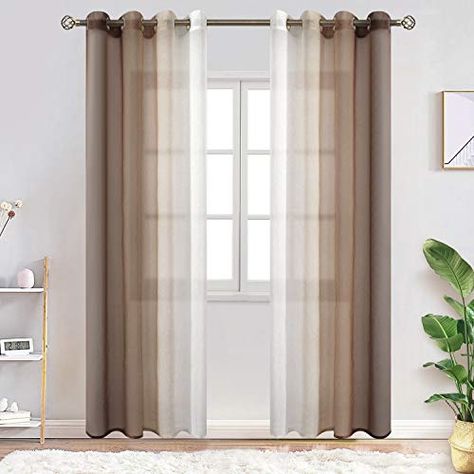 Brown Furniture Curtains, Light Brown Curtains, Teen Curtains, Grey Curtains Living Room, Havenly Dining Room, Ombre Curtains, Brown Curtains, Curtains Ideas, Country Curtains