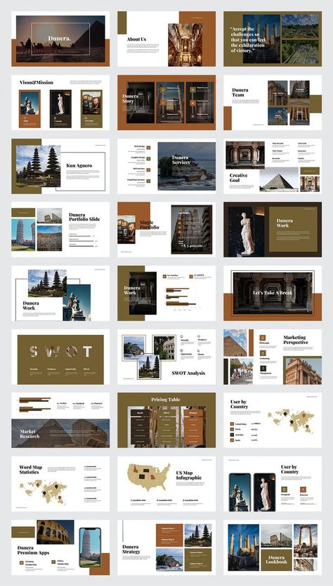 Museum Google Slides Template. 30 Unique Slides Museum Presentation Design, Powerpoint Design Architecture, Museum Presentation, Conservation Architecture, Canva Idea, Template Music, Contemporary Museum, Ppt Template Design, Powerpoint Layout