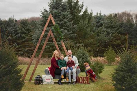 Christmas Mini-Sessions at Wagner's Tree Farm || Milwaukee, WI Christmas Mini Set Up Outdoor, Christmas Mini Session Ideas, Christmas Mini Sessions Outdoor, Outdoor Christmas Photos, Mini Session Ideas, Christmas Mini Shoot, Christmas Jello, Photoshoot Christmas, Christmas Session