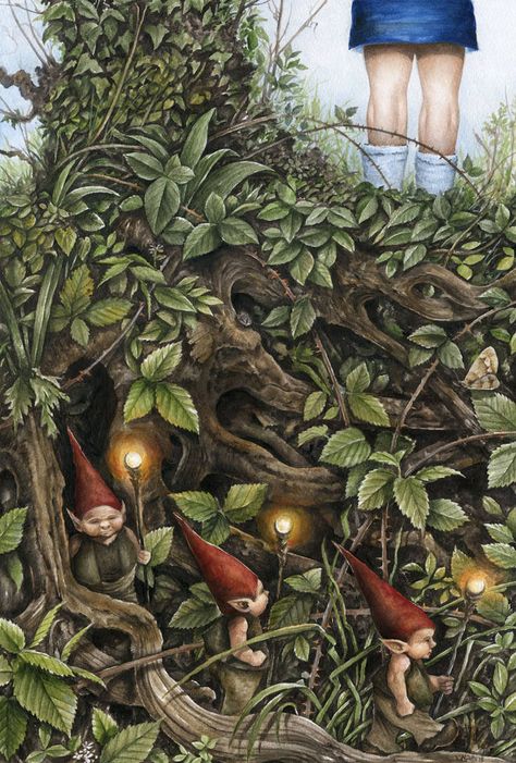 Wee Folk, Faeries Gardens, Magical Art, Mystical Creatures, Gnome Garden, Dreamy Art, Fairy Art, Fairy Land, Fairy Houses