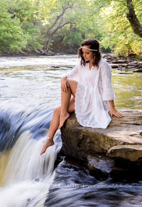 Lacrosse senior Photography | Zoe - Roswell High School Urban Senior Photography, Fashion Photography Nature, Waterfall Pictures, Atlanta Photography, Nature Photoshoot, Photographie Portrait Inspiration, Waterfall Photography, Water Photography, Photographer Headshots