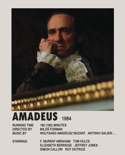 Amadeus Movie, Tom Hulce, Antonio Salieri, Movie Images, Film Poster, Running Time, Favorite Movies, Film, Movie Posters