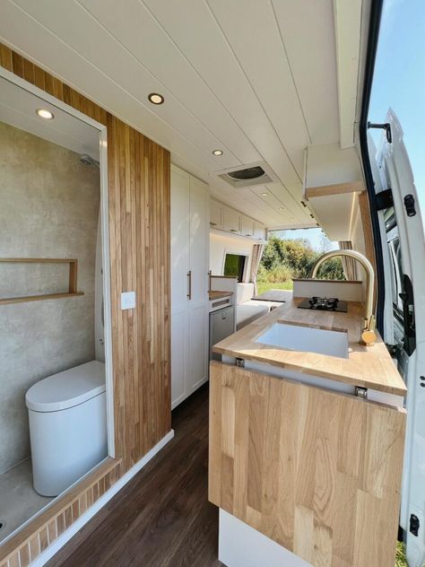 **DEPOSIT TAKEN** Build brought to you by Neverland, two couples crafting beautiful homes on wheels. Made for adventures, take her completely off grid to Long Wheel Base Van Conversion, Van Conversion Kitchen Ideas, Luxury Van Conversion, Lwb Van Conversion, Mercedes Van Conversion, Transporter Van Conversion, Sprinter 170 Conversion, Van Living Interior, Sprinter Van Conversion Interiors