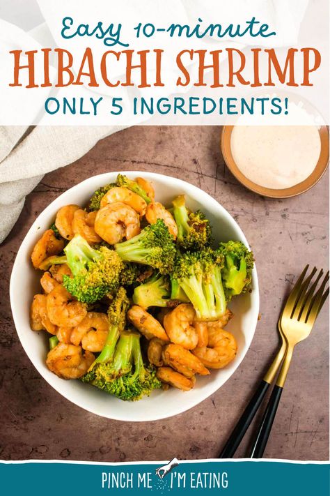 Learn how to make hibachi shrimp in your own kitchen! Buttery shrimp pairs perfectly with tender-crisp broccoli in this easy 5-ingredient, 10-minute recipe. This shrimp is simply seasoned with soy sauce and a squeeze of lemon juice, just like in your favorite Japanese steakhouse restaurant. Don't forget to make some homemade yum yum sauce for dipping! Soy Sauce Shrimp, Shrimp Japanese, Easy Hibachi, Homemade Yum Yum Sauce, Hibachi Shrimp, Buttery Shrimp, Steakhouse Recipes, Steakhouse Restaurant, How To Devein Shrimp