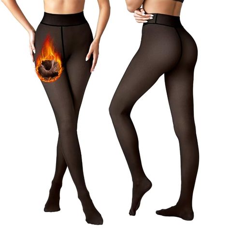 PRICES MAY VARY. 【Invisible One Line Crotch Design】Womens fleece lined tights feature proper invisible one crotch seams design, no extra lines on the buttocks, comfortable and breathable to wear, avoiding awkward. Our thermal tights can perfectly highlight the curve of the hips, prevent crotch falling and slipping, and fit tightly with your body, neither too loose nor too tight. 【Plush and Thicken Warm Tights】Fleece lined leggings are made of warm and comfortable materials, soft and smooth, skin Fleece Lined Tights, Warm Tights, Lined Tights, Thick Tights, Wool Tights, Thermal Tights, Thermal Leggings, Lined Leggings, Fleece Leggings