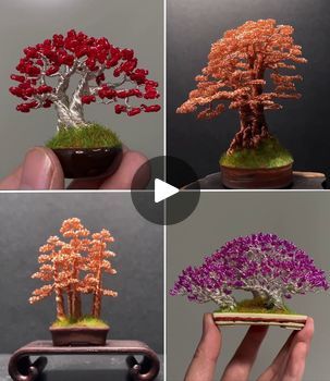 Wire Tree Sculpture Diy How To Make, Wire Tree Sculpture Tutorial, Wire Trees Diy How To Make, Wire Crafts For Beginners, Wire Tree Tutorial, Beaded Wire Art, Tree Structure, Tree Tutorial, 3d Tree