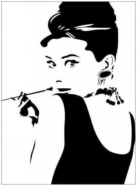 Audrey Hepburn Painting, Audrey Hepburn Fashion, American Art Deco, Audrey Hepburn Art, Affiches D'art Déco, Decor Mural, Tiffany Art, Wall Decals For Bedroom, Audrey Hepburn Style