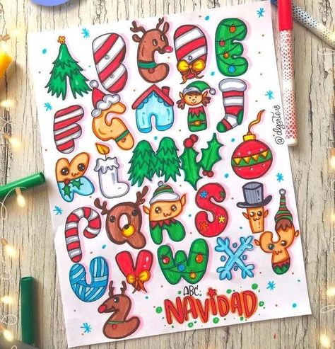 Merry Christmas Fonts, Hand Lettering Alphabet Fonts, Fonts Christmas, Christmas History, Holiday Fonts, Bullet Journal Font, Alfabet Letters, Hand Lettering Art, Hand Lettering Fonts