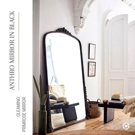 Black Floor Mirror Living Room, Black Anthropologie Mirror, Black Floor Mirror Bedroom, Black Leaning Mirror, Large Black Mirror Bathroom, Black Large Mirror, Large Black Mirror Living Room, Large Black Framed Mirror, Big Mirror Black Frame