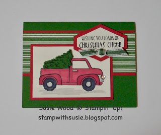 Truck Stamps, Truck Cards, Loads Of Love, Stampin Up Christmas, Christmas Stamps, Stamping Up Cards, Holiday Catalog, Christmas Card Ideas, Red Truck