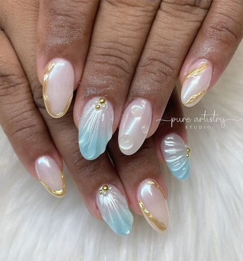 seashell nails, Seashell Nail color, Seashell Nail Polish Gel, Seashell acrylic Nails, Mermaid shell nails,Seashell nails simple, Seashell nails ideas, Seashell nails acrylic Summer Sea Shell Nails, Nails Shell Design, Nail Inspo Seashell, Summer Nails Mermaid Effect, Seashell Inspired Nails, Shell Art Nails, Beach Nails Seashell, Ocean Inspo Nails, Seashell Nail Design