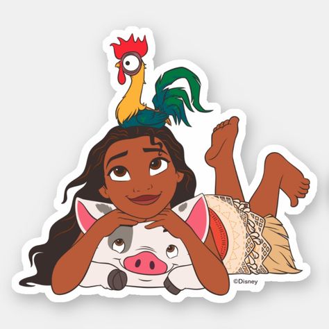 Check out this super cute Moana design featuring Moana, Hei Hei and Pua. Moana Pua And Hei Hei, Moana Stickers Printable, Disney Princess Stickers Printable, Hay Hay Moana, Moana Stickers, Hei Hei And Pua, Breakroom Ideas, Disney Stickers Printables, Hei Hei Moana