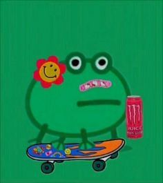 Aesthetic Frog, Wallpaper Cave, Art Cute, Cute Frogs, Frogs, Flamingo, Skateboard