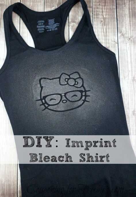 Diy Hello Kitty, Bleach Shirt, Thrifty Diy, Frugal Recipes, Charmmy Kitty, Cheap Crafts, Hello Kitty Stuff, Shirt Diy, Tshirt Crafts