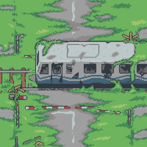 Pixel Art Village, Pixel Train, Pixel Art Town, Pixel Art Tileset, Cc Background, Pixel Art Sprite, Art Apocalypse, 2d Sprite, Pixel Girl