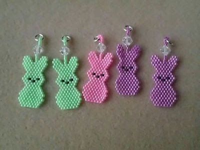 Beaded Peeps Earrings, Beaded Bunny Earrings, Easter Seed Bead Earrings, Easter Beaded Earrings, Easter Earrings Diy, Seed Bead Projects, Seed Bead Crafts, Easter Earrings, Beaded Earrings Tutorials