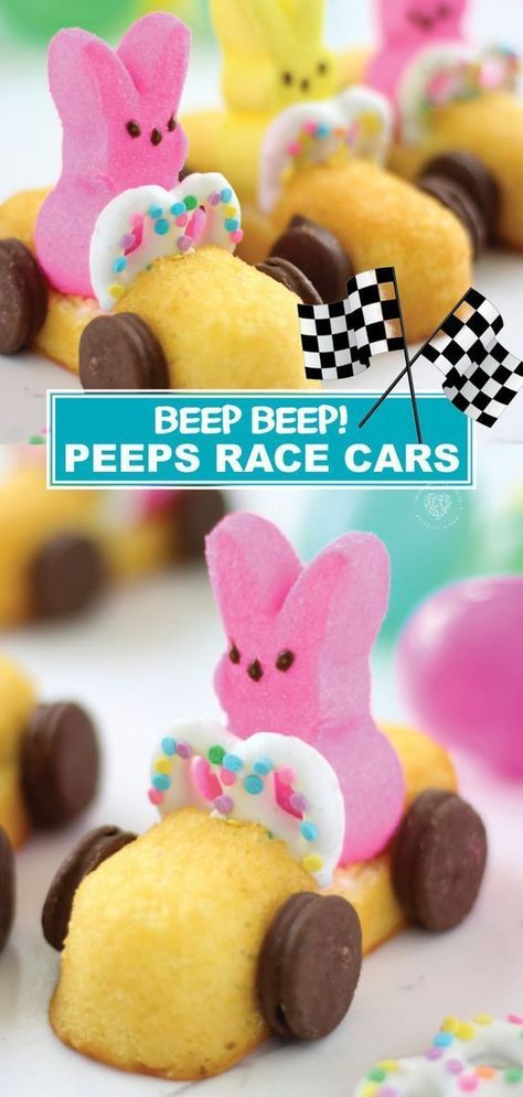 Easter Peeps race cars are the cutest Easter treats you've ever seen! Smart School House shows you how incredibly easy they are to make. They are perfect for spring or Easter parties! Make these simple Peeps race cars to make your Easter celebration even more fun and yummy! Beep beep! Peeps Race Car, Peeps Recipes, Easter Food Appetizers, Smart School House, Scd Recipes, Easter Recipe, Smart School, Meat Dinners, School Snack