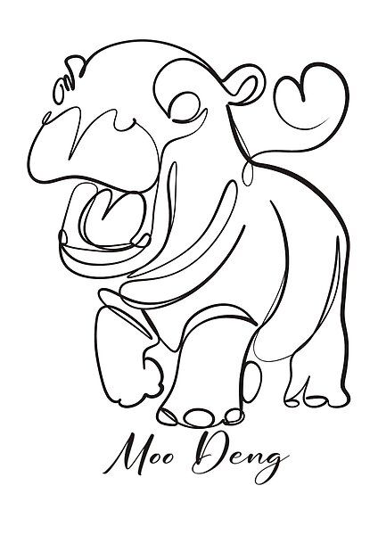 MooDeng the Playful Baby Hippo | Adorable Digital Art Print | Nursery Decor | Cute Animal Wall Art | Instant Download by Satis Sukram | Redbubble Paris Art, Whimsical Fashion, Digital Art Print, Animal Wall Art, Cute Illustration, Digital Art Prints, Nursery Decor, Cute Animals, Digital Art