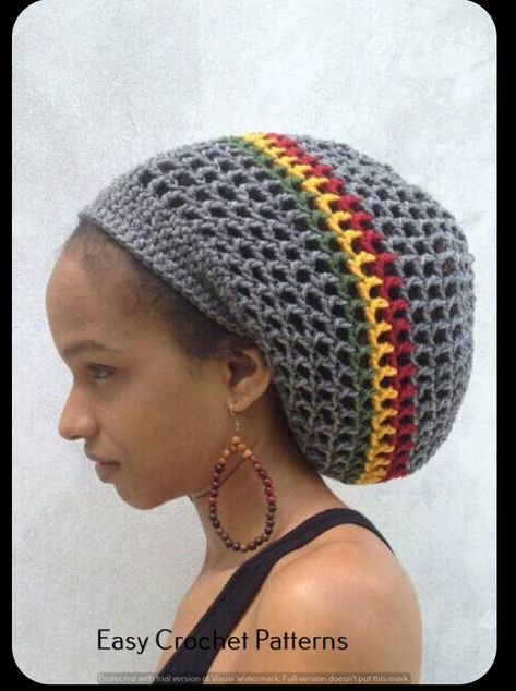 Rasta Crochet, Crochet Tam, Summer Hat Crochet, Rasta Hat, Unisex Crochet, Crochet Summer Hats, Head Coverings, African Accessories, Bonnet Hat