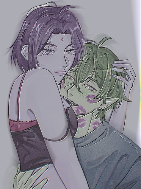 Beast Boy Fanart, Raven And Beast Boy, Boy Fanart, Beast Boy, Not Mine, Hair