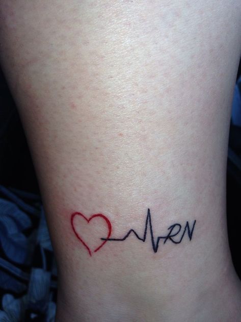 RN tattoo | My Style | Pinterest | Rn Tattoo, Cardiology and Nurses Nurses Tattoo, Graduation Tattoo, Registered Nurse Tattoo, Nursing Tattoo, Cardiology Nurse, Cardiology Nursing, Nurse Tattoo, Cardiac Nurse, Heartbeat Tattoo