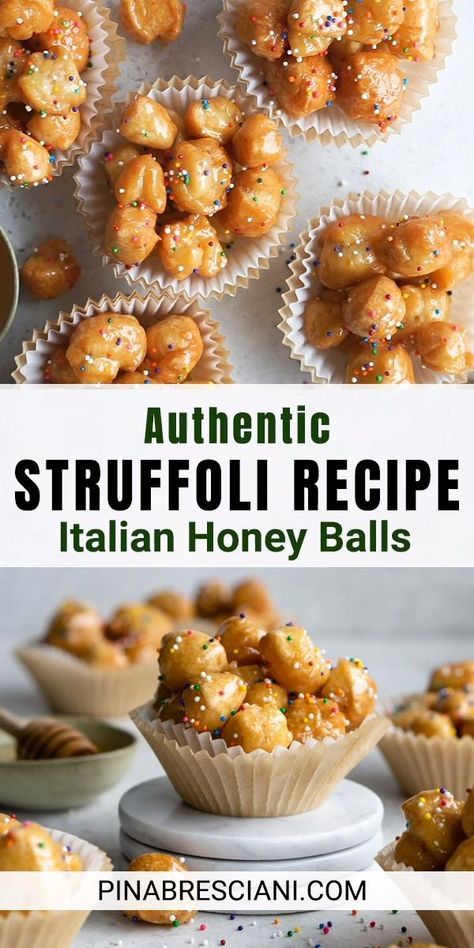 Italian Wedding Cookies Allrecipes, Strufoli Recipe, Italian Biscuits Recipes, Authentic Italian Recipes Sicily Sicilian Food, Italian Cookie Recipes Traditional, Italian Cookies Traditional Christmas, Struffoli Recipe Italian, Italian Struffoli, Italian Christmas Dessert Recipes