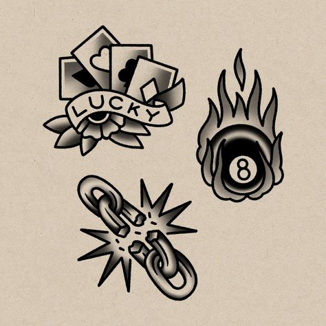 Pocket Aces Tattoo, American Traditional Tattoos Black Grey, Traditional Old School Tattoo Flash, Loverboy Tattoo, Small American Traditional Tattoo Flash, Tattoo Styles Oldschool, American Traditional Tattoo Black, Traditional Tattoo Art Flash, American Traditional Tattoos Black And White