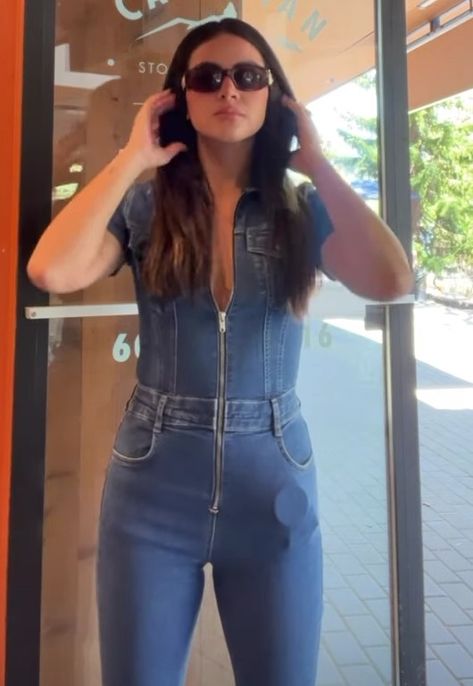 Denim Catsuit, Classic Corvette, Denim Outfits, Denim Overalls, Denim Jumpsuit, Denim Outfit, Catsuit, Dungarees, Overalls