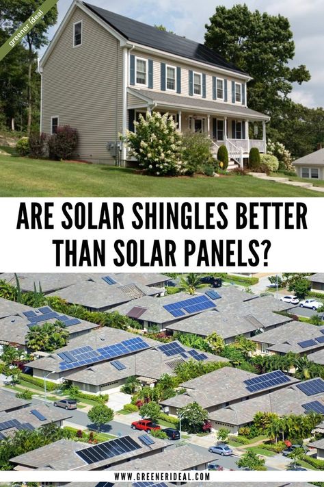 Solar Shingles VS Solar Panels, which one is better? Solar Shingles Roof Tiles, Solar Roofing Ideas, Solar Tiles Roof, Solar Roof Design, Solar Panel Roof Design, Solar Panel Roof, Solar Panel Shingles, Solar Roof Shingles, Solar Tiles