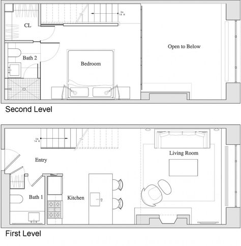 Loft Apartment Layout, Small Loft Apartments, Axis Mundi, Loft Floor Plans, Apartment Plan, Loft House Design, Loft Plan, Duplex Plans, Casa Loft