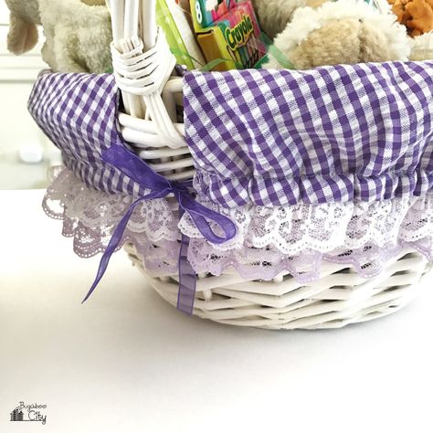 DIY Easter Basket Liner - BugabooCity Diy Fabric Basket, Fabric Basket Liners, Diy Easter Basket, Easter Basket Liner, Liner Tutorial, Mermaid Invitations, Basket Liners, Easter Basket Diy, Fabric Basket