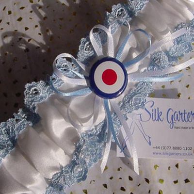 RAF Target wedding garter, made to order at Silk Garters. Choose your colours and design... just send me a message through the website www.silkgarters.co.uk Raf Wedding, Military Wedding Ideas, Pilot Wedding, Fountain Wedding, Weddings Idea, Blue Garter, Military Wedding, Wedding Garters, Lace Garter