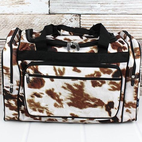 Till the Cows Come Home 20 Duffle Bag Coolers & Totes Bronco Western Supply Co. Bronco Western Supply Co. Cow Print Bag, Road Trip Bag, Carryon Bag, Ty Plush, Embroidered Horse, Cowhide Print, Vacation Bag, Sac Lunch, Pets For Sale