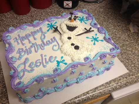 Frozen Olaf Sheet Cake Frozen Sheet Cake, Birthday Cake Sheet, Frozen Birthday Party Cake, Cake Sheet, Olaf Birthday, Olaf Cake, Frozen Theme Cake, Birthday Sheet Cakes, Elsa Birthday