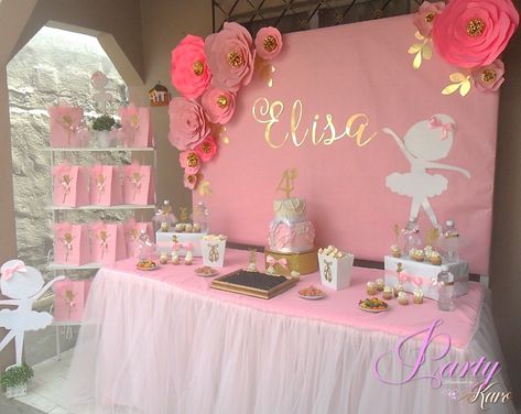 Ballerina Themed Birthday Party, Ballerina Party Theme, Birthday Party Backdrop, Ballerina Party, First Birthday Themes, Party Backdrop, Themed Birthday Party, Princess Party, Backdrops For Parties