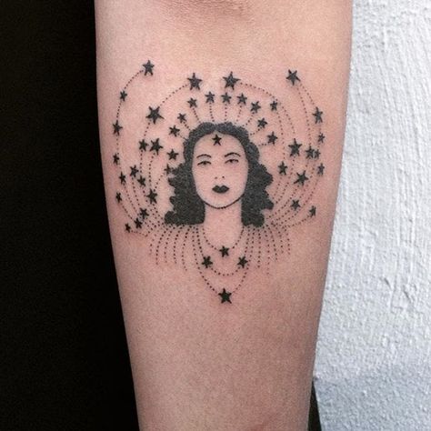 Hand poke lady tattoo by Tati Compton. #TatiCompton #handpoke #women #lady #fineline #linework | Sep 11th 2016 | 184933 Tati Compton, Goddess Tattoo, 4 Tattoo, Poke Tattoo, Baby Tattoos, Skin Art, Piercing Tattoo, Tattoo You, Pretty Tattoos