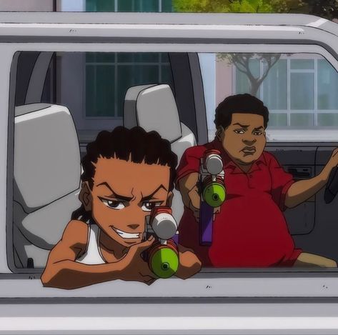 The Boondocks Cartoon, Boondocks Drawings, Black Anime Guy, Whatsapp Wallpaper Cute, Black Jokes, Image Swag, Black Cartoon Characters, Swag Cartoon, K Wallpaper