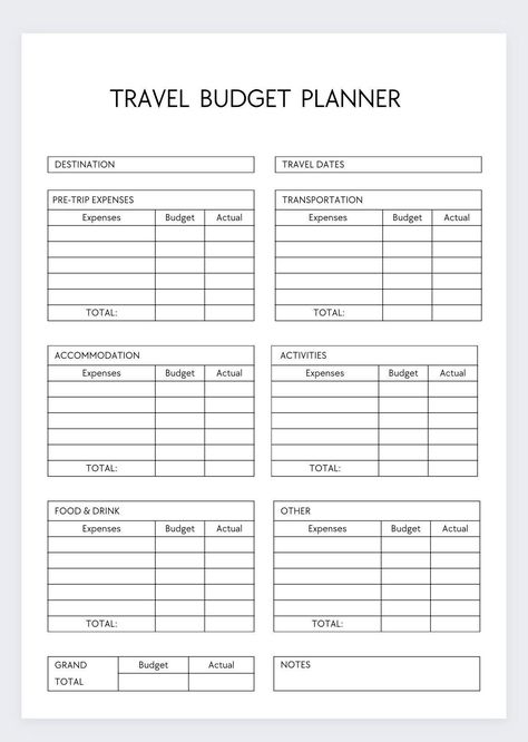 Travel Budget Breakdown,travel Budget Planner Printable,vacation Expense Tracker,budgeting for Travel Template, Holiday Budget Organizer - Etsy cuteplannerideas #budgetplannertemplate #moneyplanner #budgetplan📄. Travel Budget Template, Holiday Budget Planner, Travel Budget Planner, Financial Budget Planner, Budget Organizer, Travel Template, Budget Planner Free, Budget Calculator, Weekly Budget Planner