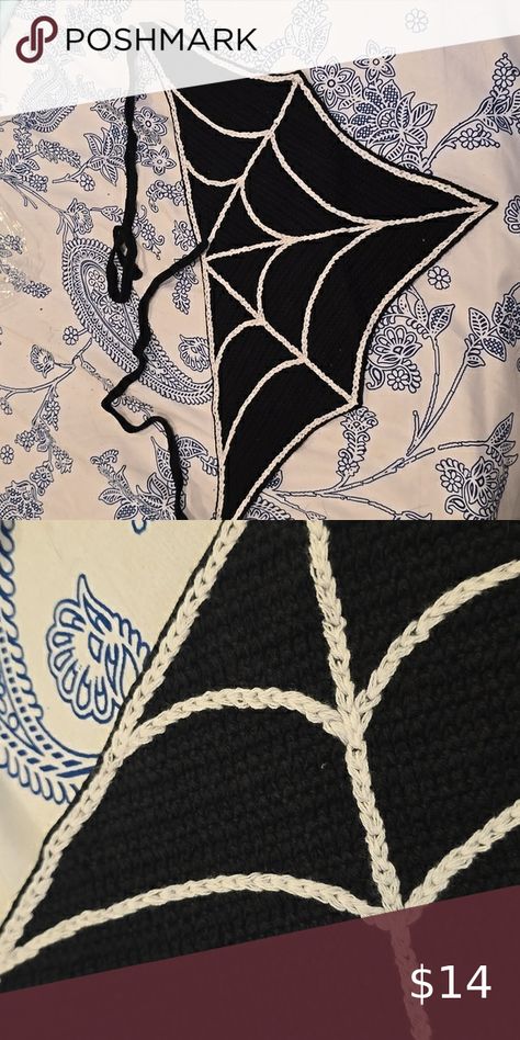 New spiderweb goth crochet bandana Goth Crochet, Crochet Bandana, Spider Web, Crochet Projects, Crochet, Closet, Tela