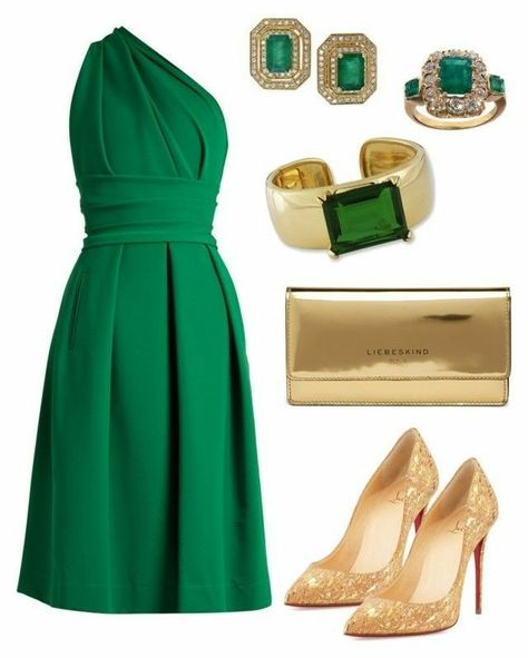 Green And Gold Outfit, Forever Green, Funky Dresses, Event Outfit, Effy Jewelry, Foto Art, Fancy Outfits, Kenneth Jay Lane, Outfit Goals