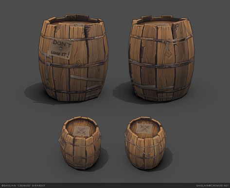 Barrel Art, Props Concept, Cartoon House, Hand Painted Textures, Game Props, 3d Modelling, 3d Artist, Video Game Art, Environmental Art