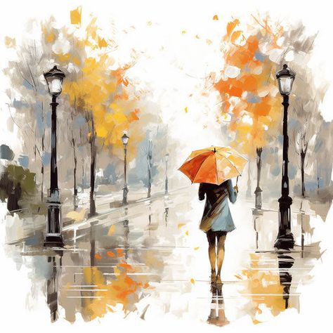 Oil Painting Styled Rainy Day Graphics: Vector, 4K Rainy Day Digital Art, Painting Of Rainy Day, Digital Banners, 3d Printed Objects, Large Format Printing, Monthly Subscription, Print Advertising, Source Of Inspiration, Painting Style