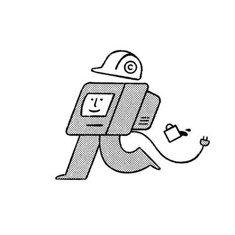 Fast Character Design, Consumerism Illustration, Illustrative Logo Design, Computer Logo Design, Start Illustration, Computer Character, Skate Illustration, Can Illustration, Mini Illustration