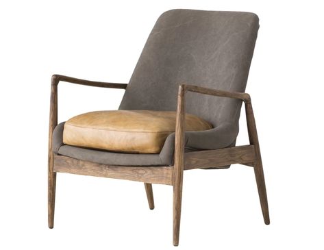 Loon Peak Babineaux Armchair | Wayfair Tan Accent Chair, Modern Style Living Room, Contemporary Accent Chair, Tufted Arm Chair, Curved Wood, Contemporary Chairs, Modern Accent Chair, Wood Arm Chair, Modern Lounge Chairs