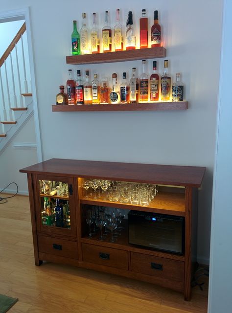 TV Cabinet to Bar conversion - Album on Imgur Tv Stand Into Bar Cart, Liquor Room, Liquor Cart, Liquor Shelf, Bar In Casa, Liquor Bar, Bar Shelves, Diy Lampe, Bar Designs