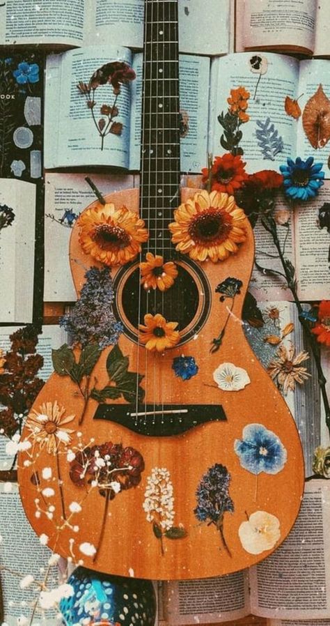 Gitar Vintage, Jay Jo, Iphone Wallpaper Classy, Vintage Flowers Wallpaper, Sunflower Wallpaper, Abstract Iphone Wallpaper, Flower Background Wallpaper, Images Esthétiques, Wind Breaker