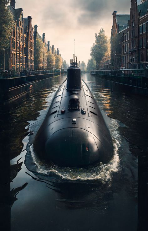 How would you look if you saw a submarine come up when walking through Amsterdam. #amsterdam #city #submariner #submarine #water #boat #navy #realestate #photography #photo #background #dark #moody #tree #town #netherlands #holland Submarine Photography, Submarine Wallpaper, Seawolf Class Submarine, Virginia Class Submarine, Tree Town, English Projects, Nuclear Submarine, Background Dark, Pearl Harbor Attack