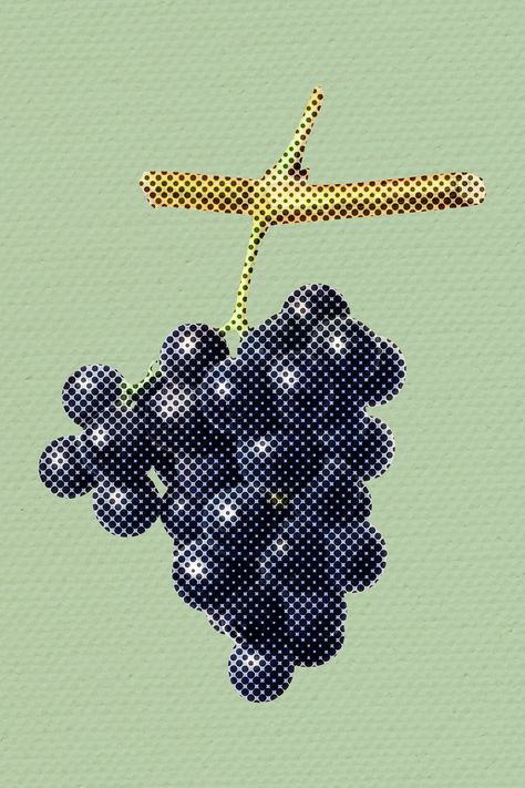 Grape Illustration, Halftone Illustration, Bottles Decoration Wedding, Image Collage, Black Grapes, Iphone Wallpaper App, Background Black, Wallpaper App, Monoprint