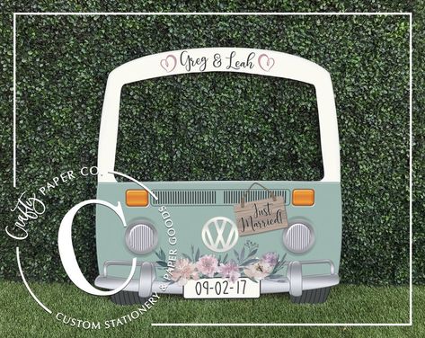 VW Bus photo booth frame Car photo booth prop Wedding | Etsy Vw Bus Photo Booth, Bus Photo Booth, Vw Bus Photo, Picture Booth, Bus Photo, Backdrop Floral, Photo Booth Backdrop Wedding, Vintage Car Wedding, Birthday Props