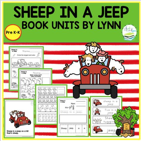 Sheep In A Jeep Activities Preschool, Sheep In A Jeep, Trace Alphabet, Trace The Lines, Rhyming Pictures, Trace And Color, Name Tracing, Teaching Special Education, Alphabet Practice